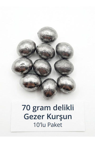 70 gramı delikli Gezer Kurşun 10'lu paket 10 x 70 toplam 700 gram