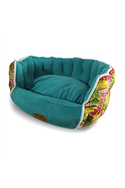Generic Brand Round Snuggle Nest Pet Bed for Cats and Small Dogs - Turquoise ...