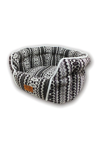 Generic Brand Round Snuggle Nest Pet Bed for Cats and Small Dogs - Black Nord...