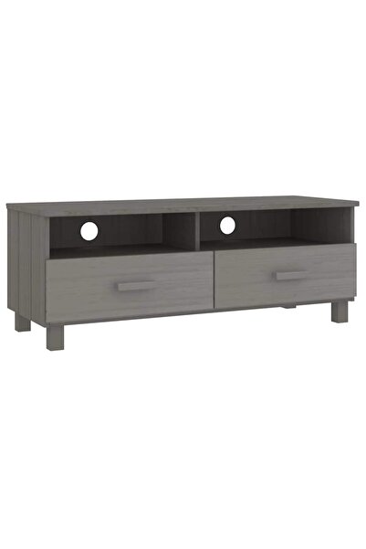vidaxl Dulap TV „HAMAR”, gri deschis, 106x40x40 cm, lemn masiv de pin