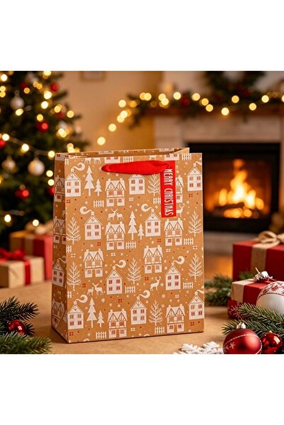 idei Pungă portabilă cadou mare decorativă de Crăciun, dimensiuni 32×11,5×42 ...
