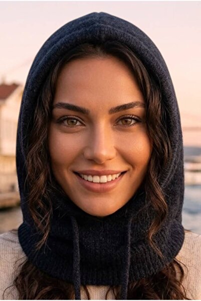 Mood Agenda Women's Lace-Up Hooded Knitwear Balaklava Winter Neck Warmer Beanie
