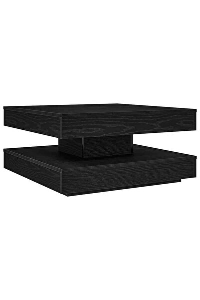 vidaxl Măsuță cafea rotativă 360 grade, negru 70x70x34,5 cm