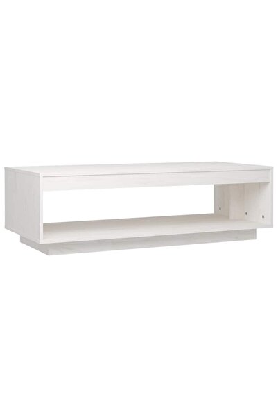 vidaxl Măsuță de cafea, alb, 110x50x33,5 cm, lemn masiv de pin