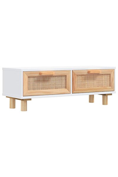 vidaxl Măsuță de cafea alb 80x40x30cm lemn prelucrat&lemn masiv pin