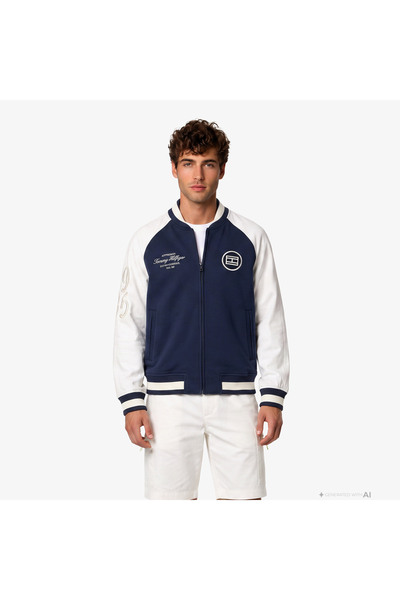 Tommy Hilfiger Nautical Shawl Bomber Erkek Lacivert Ceket