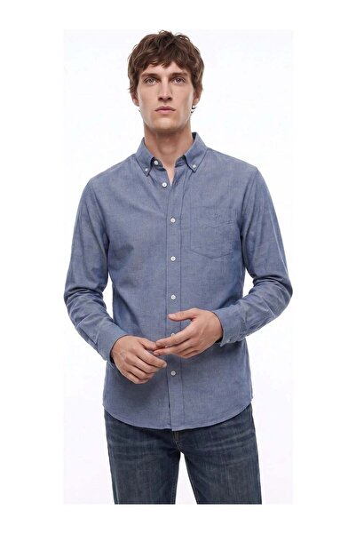 Dockers Lacivert Erkek Regular Fit Gömlek D2620159410_Diagonal Gömlek