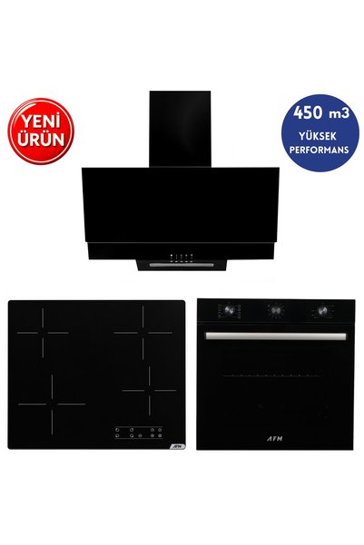 Alveus AFM Serisi FUE-10 Siyah Dijital Elektr. Vitroseramik 3'lü Ankastre Set...