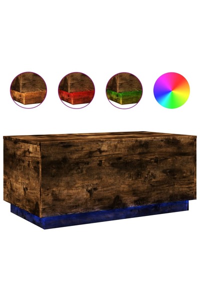 vidaxl Măsuță de cafea cu lumini LED, stejar sonoma, 90x50x40 cm
