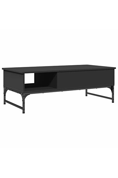vidaxl Măsuță de cafea, negru, 100x50x35 cm, lemn prelucrat și metal
