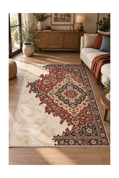 Rugs Modern Halı Rugs Modern Nora Aura 2 Özel Tasarım Bej, Bordo ve Kahvereng...
