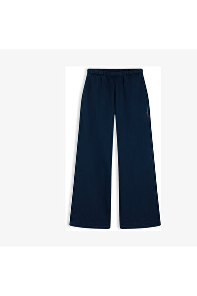 Tommy Hilfiger Wide Leg Script Kadın Lacivert Eşofman Altı