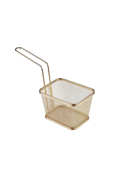 OEM Coș pentru servire cartofi prăjiți, 13 x 11 x 8 cm, auriu, 107936/107937