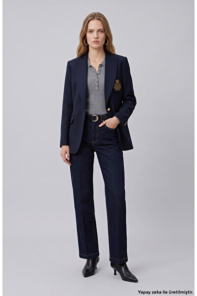 Network Koyu Mavi Straight Basic Denim Pantolon
