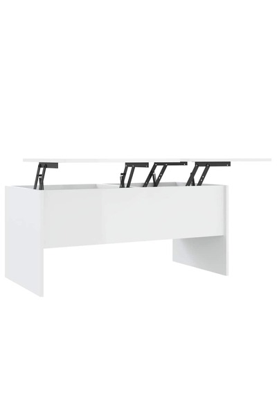 vidaxl Măsuță de cafea alb extralucios 102x50,5x46,5 cm lemn prelucrat