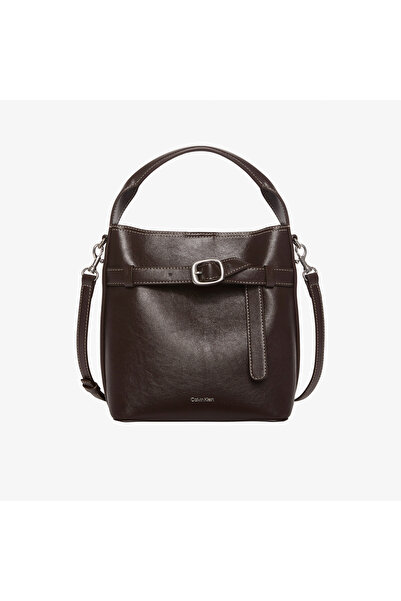 Calvin Klein Buckle Mini Bucket Kadın Kahverengi El Çantası