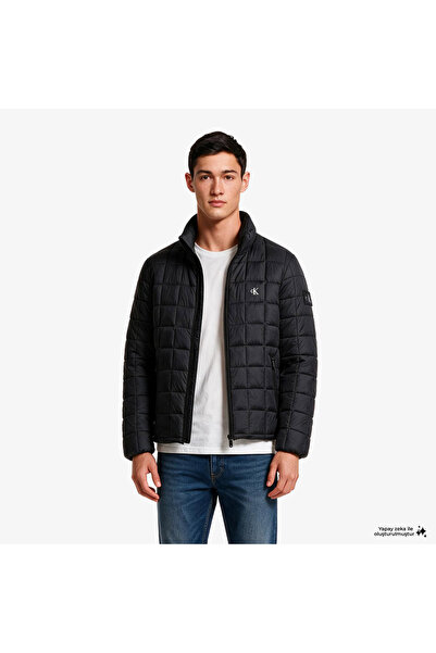 Calvin Klein Nylon Quilited Puffer Erkek Siyah Ceket