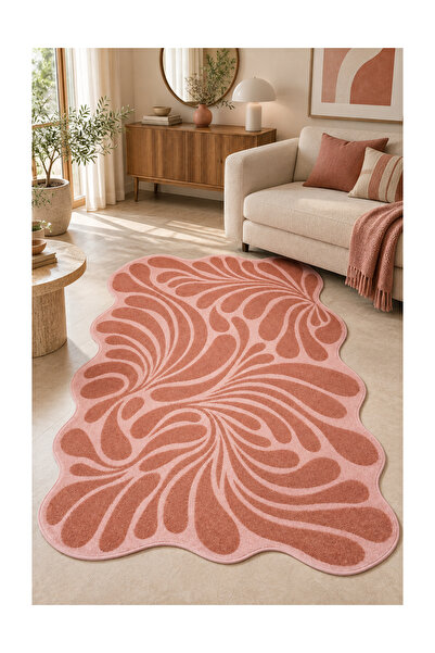 Rugs Modern Halı Rugs Modern Nora Viva 2 Özel Tasarım Kırmızı, Pudra ve Kırık...