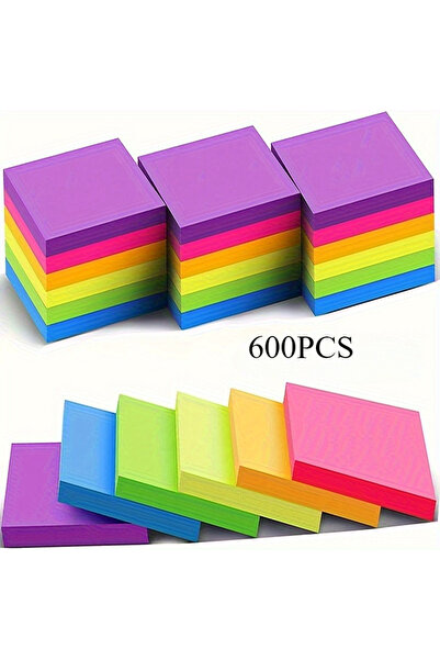 Choice 600pcs 300/600PCS Six Colors Blank Color Fluorescent Post-it Notes Are...
