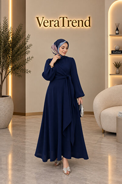 VeraTrend Yandan Bağlamalı Krep Elbise
