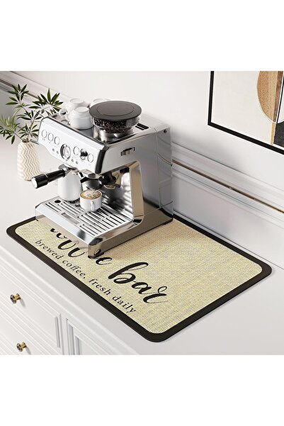 Arabest Absorbent Coffee Bar Mat,Waterproof Rubber Backing Drying Mat for Esp...