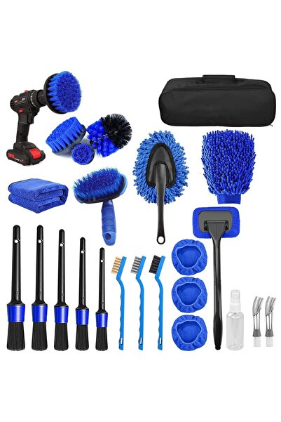 Rao Set 25 Accesorii pentru Curatare Auto, RAO, din PP si Microfibra, Interio...