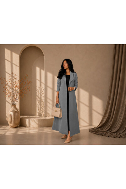 Nobrand Luxurious grey blazer abaya - 56
