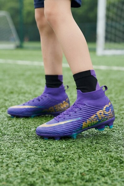 LALİGA 700 Purple Gold Patterned Semi-Professional Turf Football Shoes
