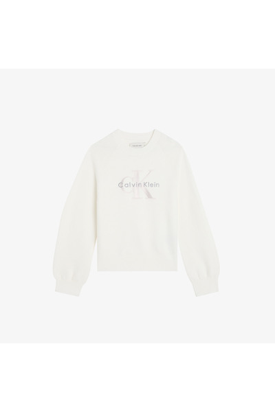 Calvin Klein Monologo Fashion Çocuk Beyaz Triko