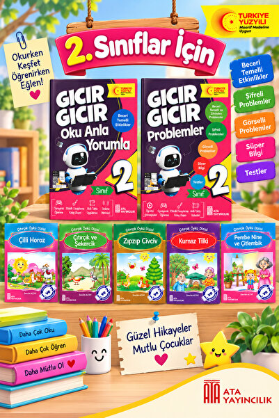Ata Yayıncılık 2. Sınıf Gıcır Gıcır Oku Anla Yorumla + Problemler + 5'li Hikaye