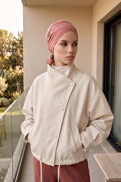 Aisha's Design Άνετο χτενισμένο βαμβακερό σκουφάκι με ζώνη, B-31