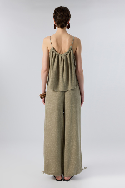 İpekçi Otantik Luma Textured Tensel Trousers Olive