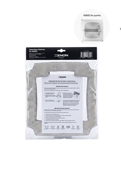 Xenon Smart Elo Pro Cam Silme Robotu Yedek Mop | X8682 Uyumlu 4 Adet Mikrofib...