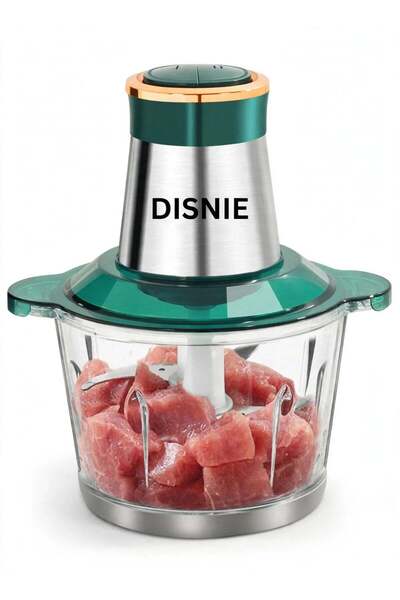 DISNIE Quick Chopper 650W 2L Electric Meat Grinder Food Processor Glass Bowl ...