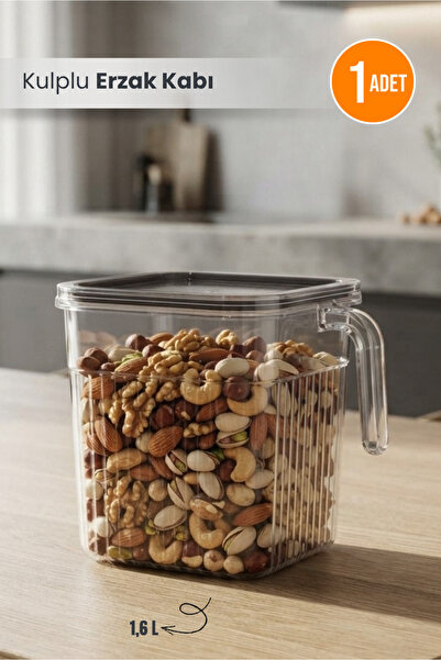 Orvila Single Transparent Food Container with Handle, Sealed Lid, Storage Con...
