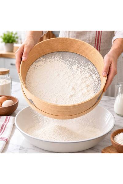 ERÇELİK TİCARET Un Eleği 35 cm Mutfak Eleği Un Eleme Eleği Hamur İşi Eleği