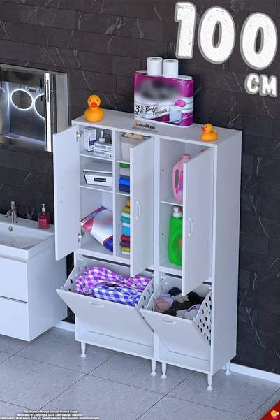 Modilayn Ohbe (65 + 35cm) Genişlik 160cm Boy 32,5cm Derinlik Kirli Sepetli 3 ...