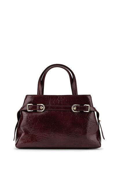 Tamer Tanca Women's Faux Leather Burgundy Shoulder Bag