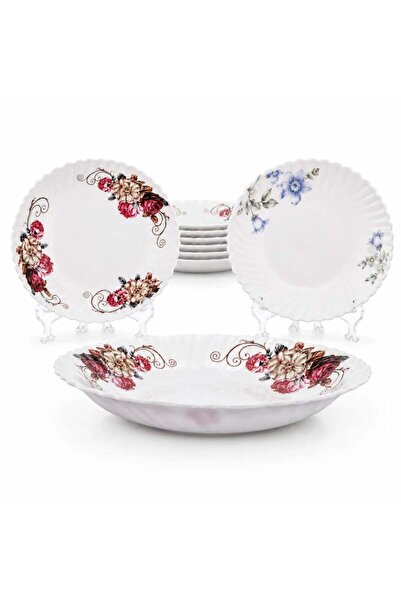 JML Farfurie Adâncă 6/set, din Opal, 21.5cm, Diferite Modele Florale