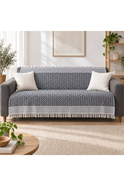 nnevora N Nevora 170X210 cm Tufted Zigzag Patterned Multi-Purpose Sofa Cover ...