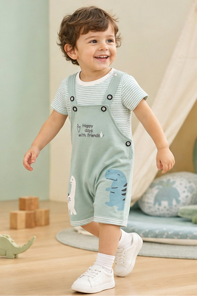 ETEN Newborn Boys Dungaree Set