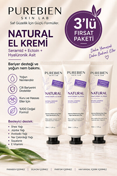 purebien skin lab Natural Hand Cream 3-Pack Advantage Pack 3 X 50 ml Intensiv...
