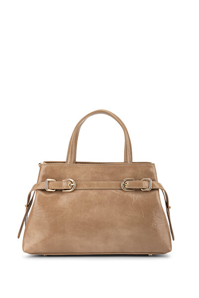 Tamer Tanca Women's Faux Leather Taupe Shoulder Bag