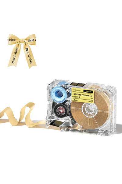 Choice bright yellow Phomemo A30 P15 Fabric Ribbon Cartridges 12mm X 5m Satin...