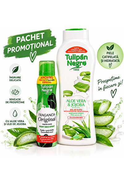 Tulipán Negro Σετ αποσμητικού 150 ml + αφρόλουτρο 650 ml με αλόη βέρα