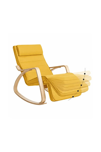 Songmics Home Scaun balansoar, Songmics, 121.5 x 84 x 47 cm, galben