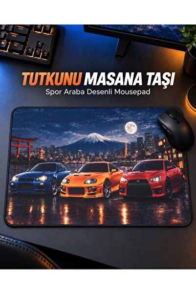 Exonix Üçlü Spor Araba Desenli Mouse Pad 25x30