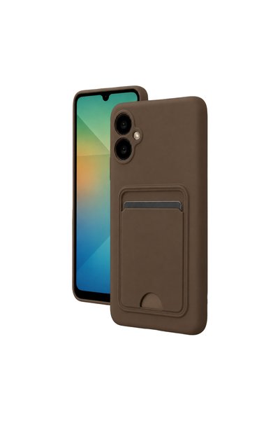 FMA Samsung Galaxy A07 4g Kelvin Silicone with Business Card Holder - Brown