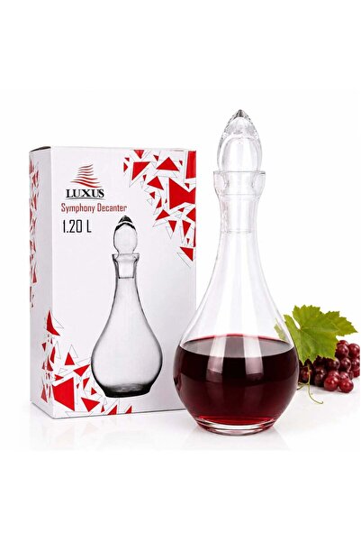 JML Decantor din Sticla 1.20L, cu Dop 33cm Transparent, pentru Vin si Bauturi