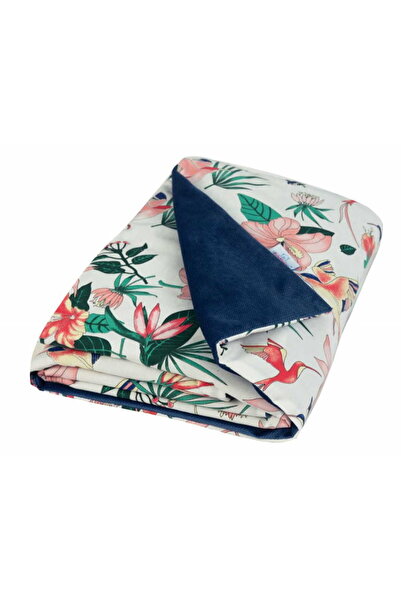 BabyMatex Pătură de catifea 75x100 Bumbac satinat + Catifea Flori tropicale